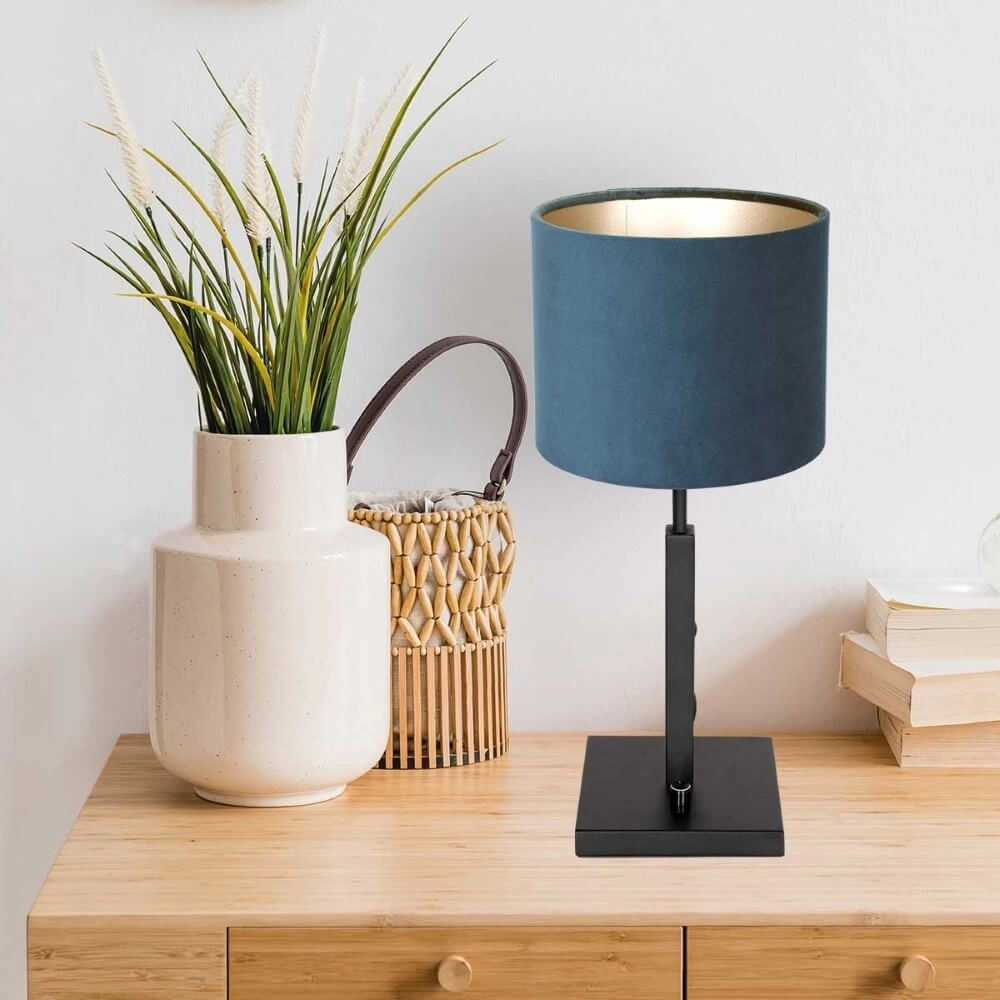 Velvet schemerlamp Stang blauw met zwart Steinhauer 8712746147377