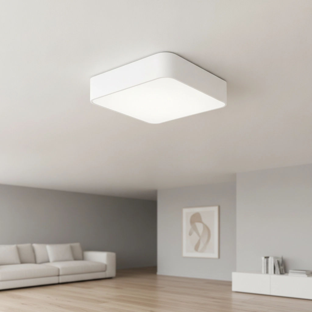 Vierkante plafondlamp Ragu wit 46cm