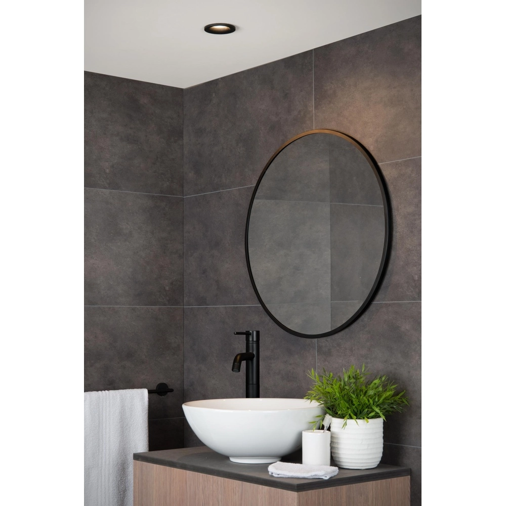 Inbouwspot Ziva IP44 zwart Ø 8,4cm Lucide 5411212092175