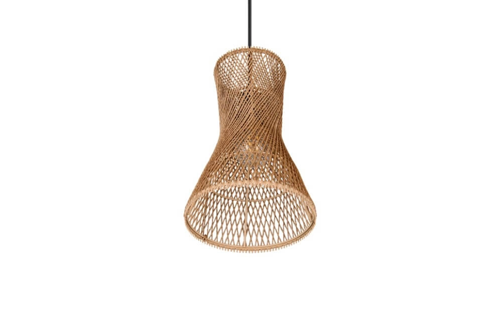 Design hanglamp Bijou zwart met rotan Ø20cm Trio 4017807637304