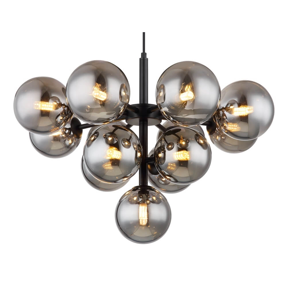 Zwarte hanglamp Grappy 13-lichts Globo 9007371459117
