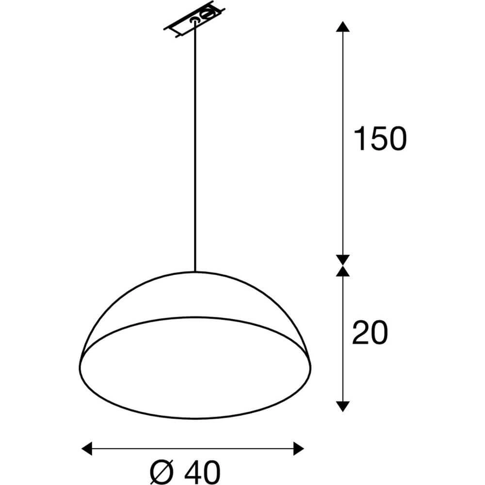 Hanglamp voor rail Forchini M 40 zwart 1-fase Ø 40cm SLV 4024163298599