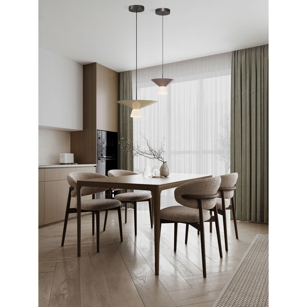 Design hanglamp Baris wit met grijs Ø 38cm Lyora 5212017495303