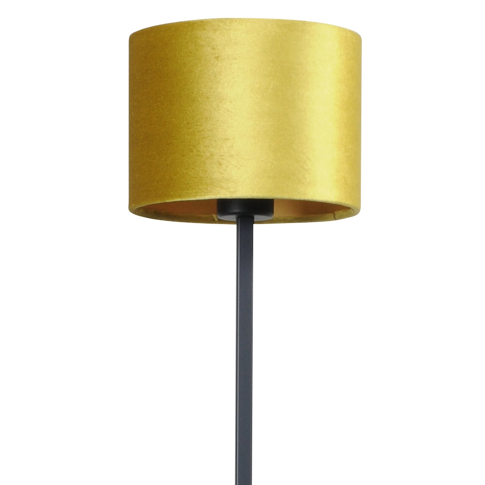 Zwarte vloerlamp Venus 150cm met okergele lampenkap Masterlight 8718121207469