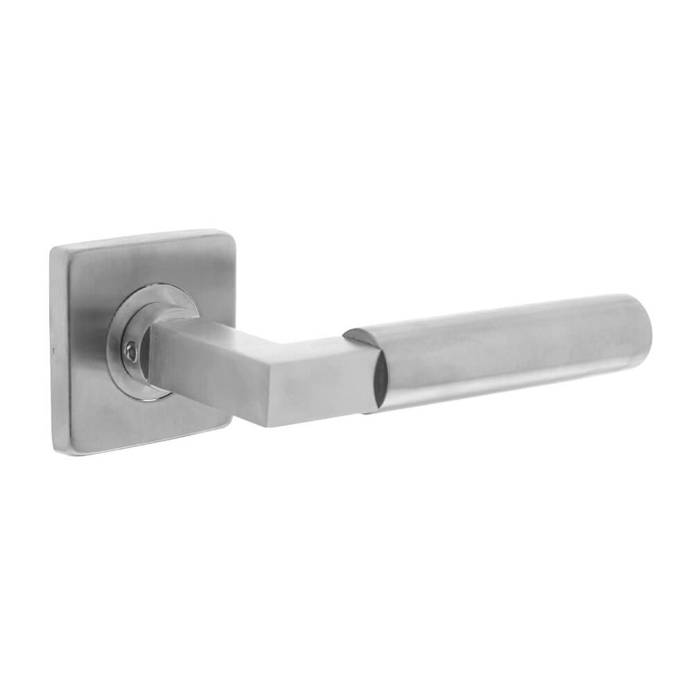 Moderne deurklink Bau-Stil vierkant rozet RVS