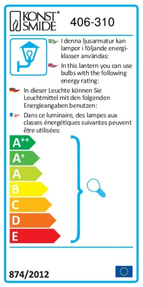 Wandlamp Nova mat zilver KonstSmide 7318304063106