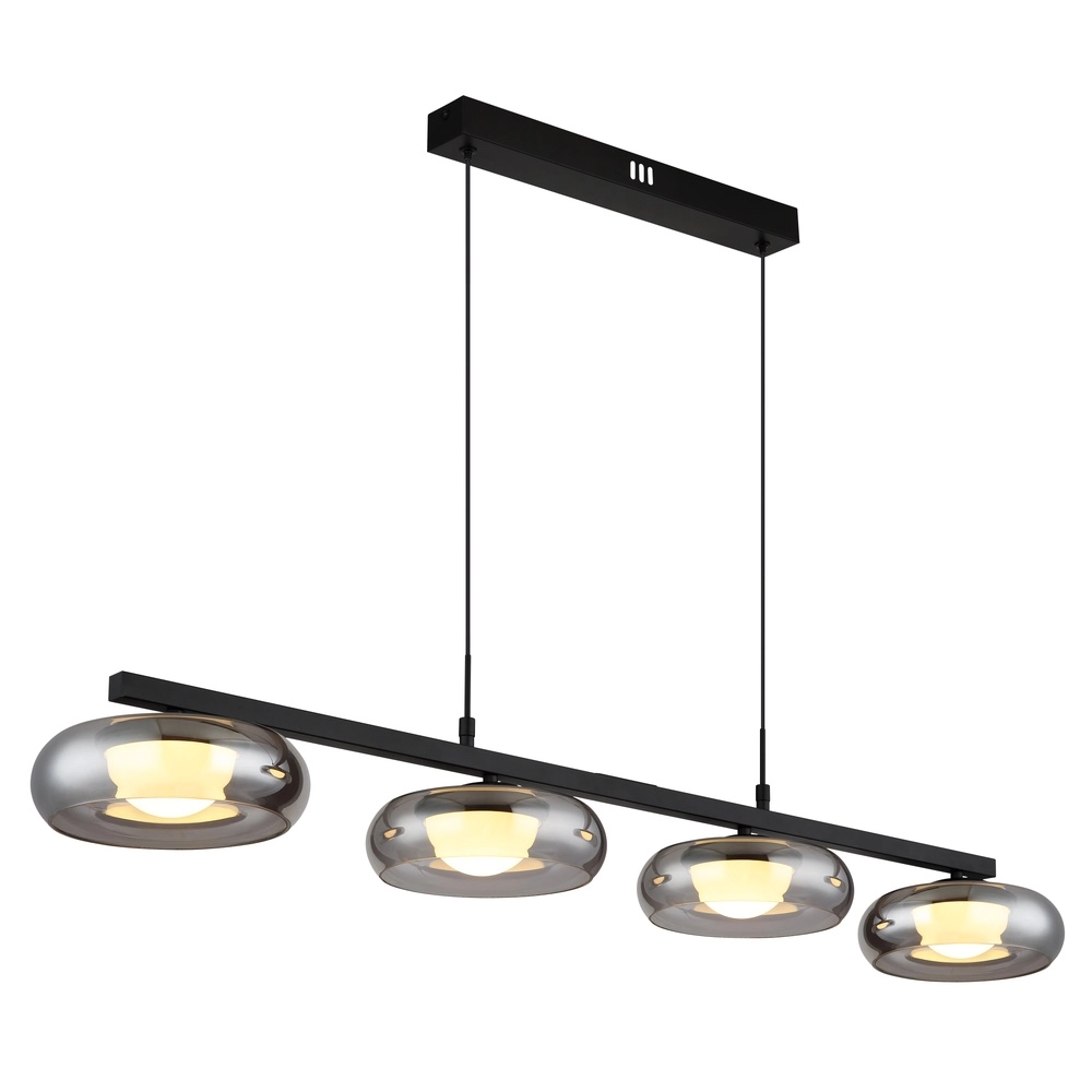 Design hanglamp Carlene 4-lichts zwart Globo 9007371569182