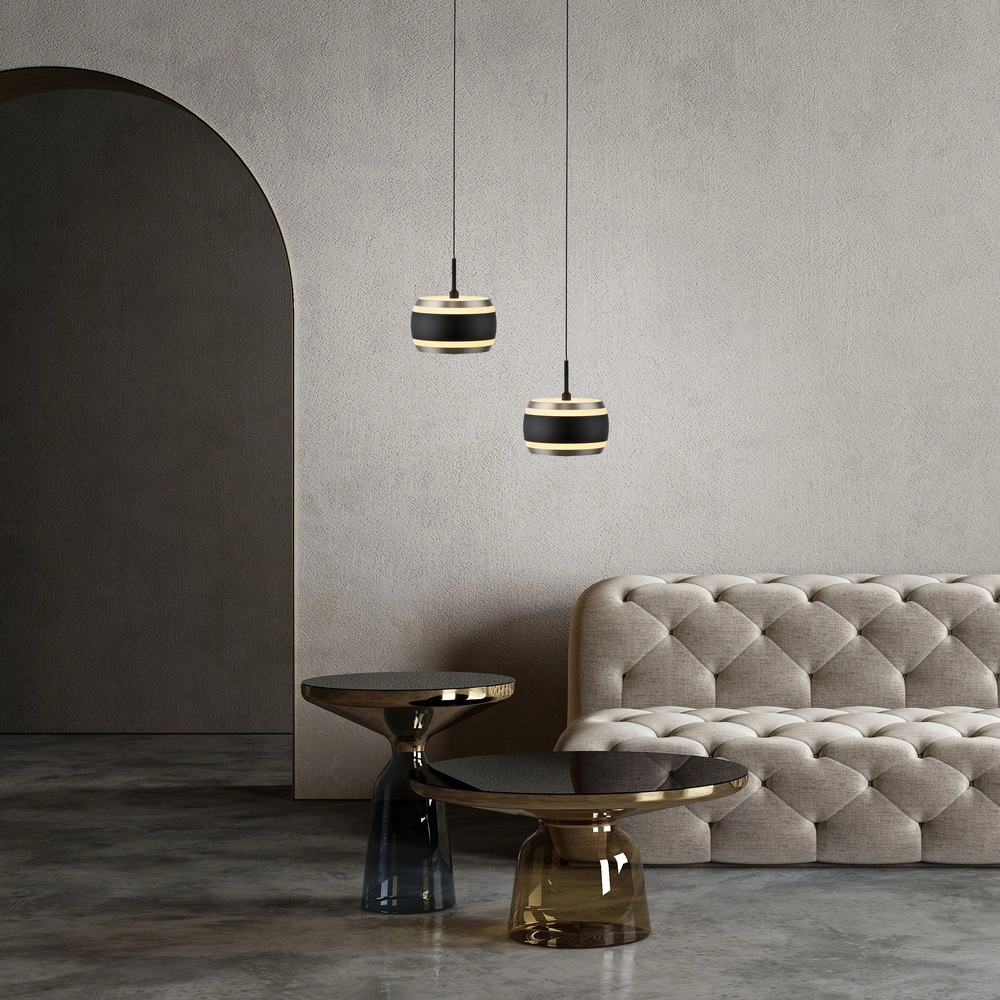 Strakke led pendel Pure Falling Rings black pearl Paul Neuhaus 4012248396551