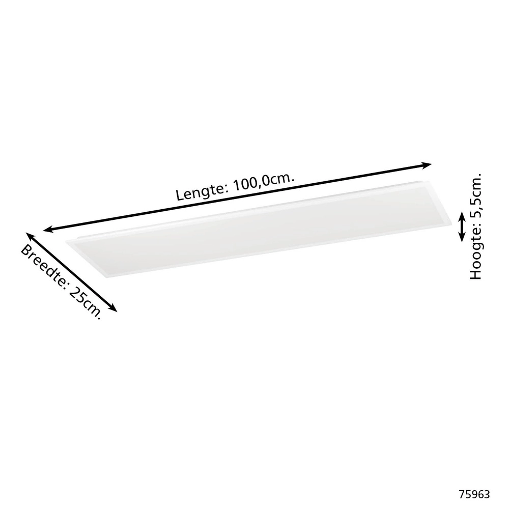 Strakke plafondlamp Bottazzo rechthoek Eglo 9002759759636