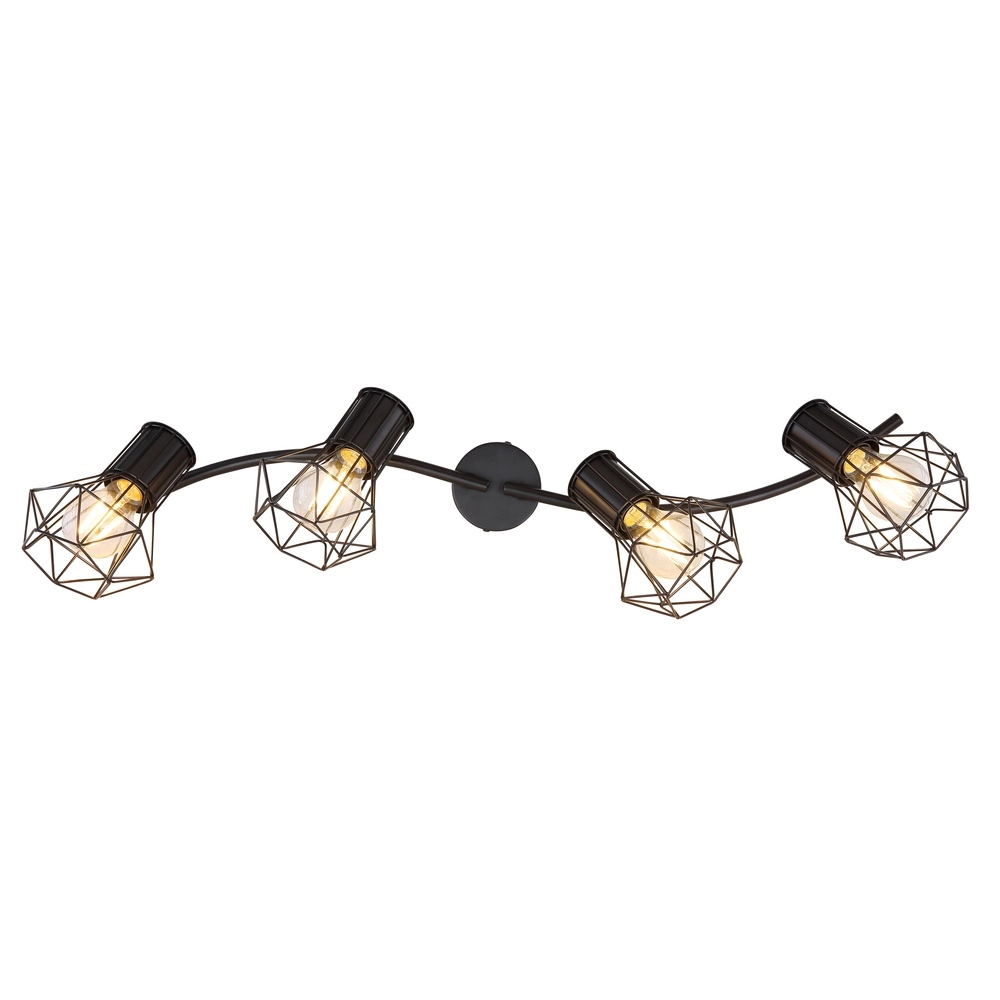 Plafondlamp Priska 4-lichts zwart Globo 9007371406173