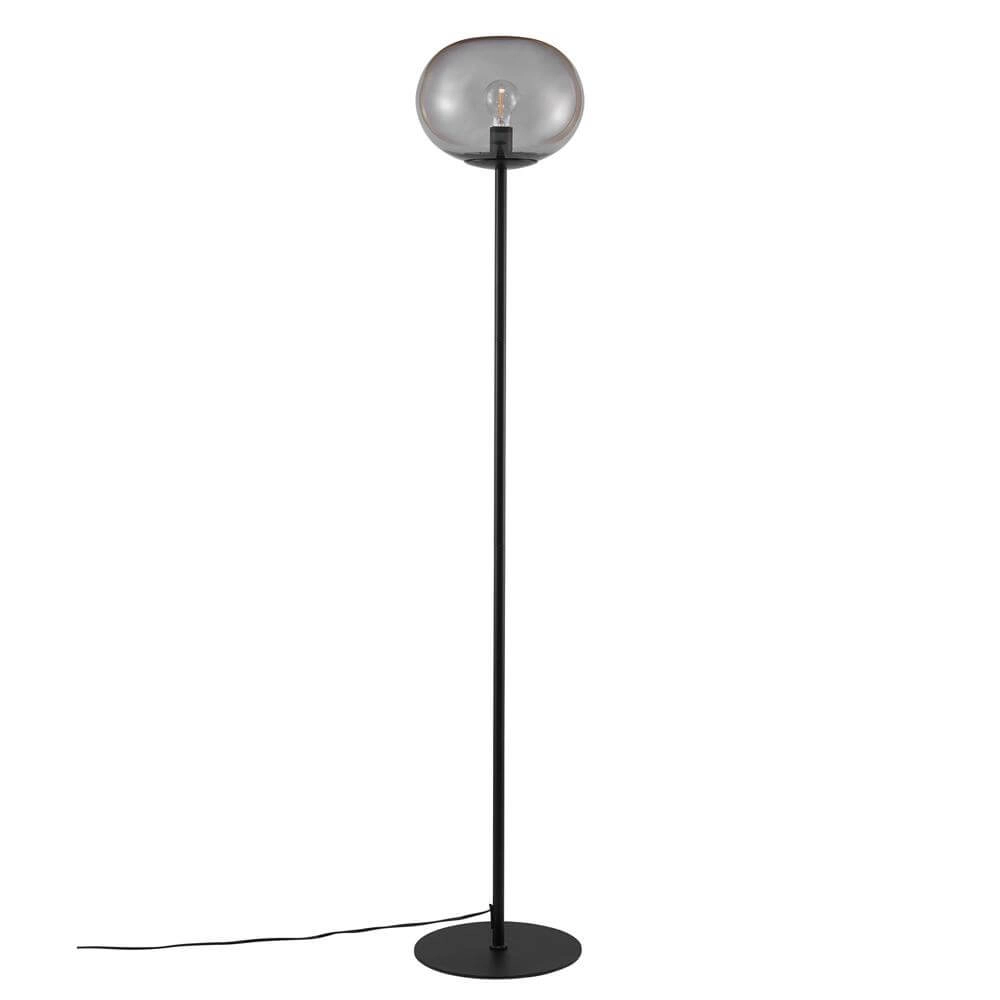Glazen vloerlamp Alton zwart met smoke glas Nordlux 5704924001093