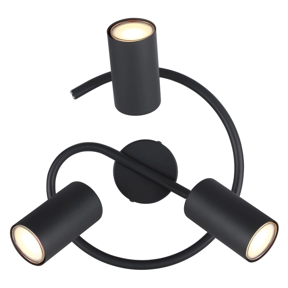 3-lichts plafondlamp Allvi zwart Globo 9007371448760