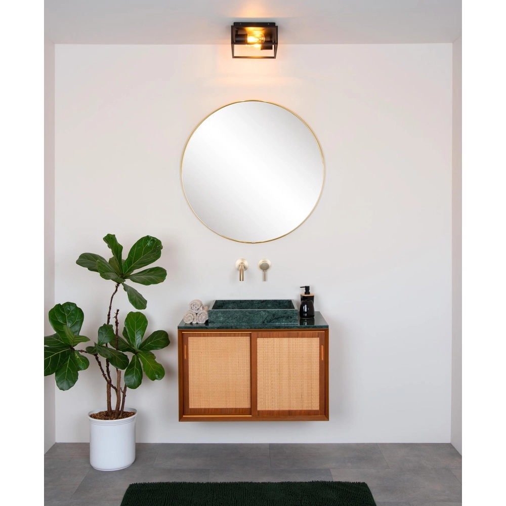 Zwarte wandlamp Carlyn 2-lichts badkamer IP54 Lucide 5411212271709