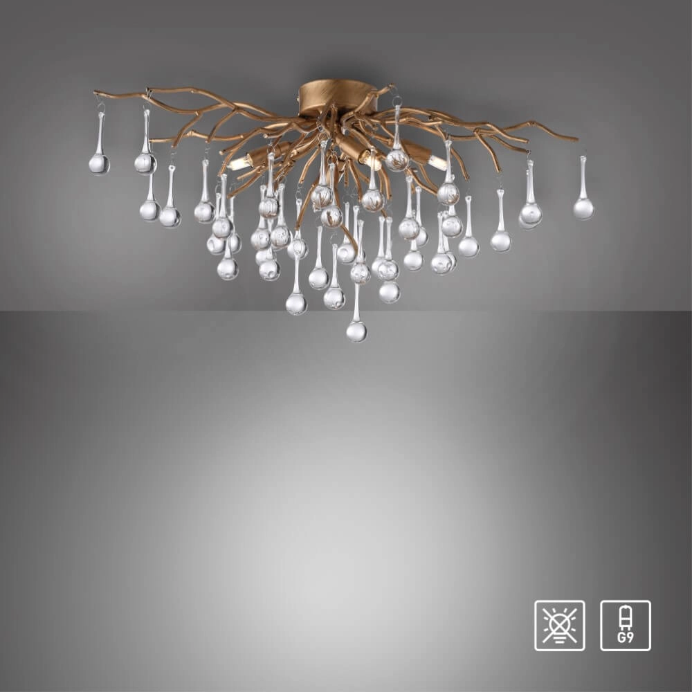 Kroonluchter Icicle messing 60cm Paul Neuhaus 4012248352069