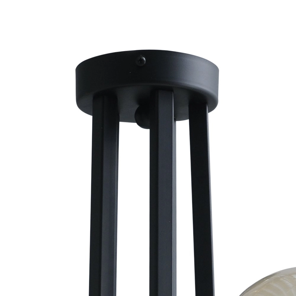 Zwarte plafondlamp Tube 5-lichts met gouden fittingen Masterlight 8718121188683
