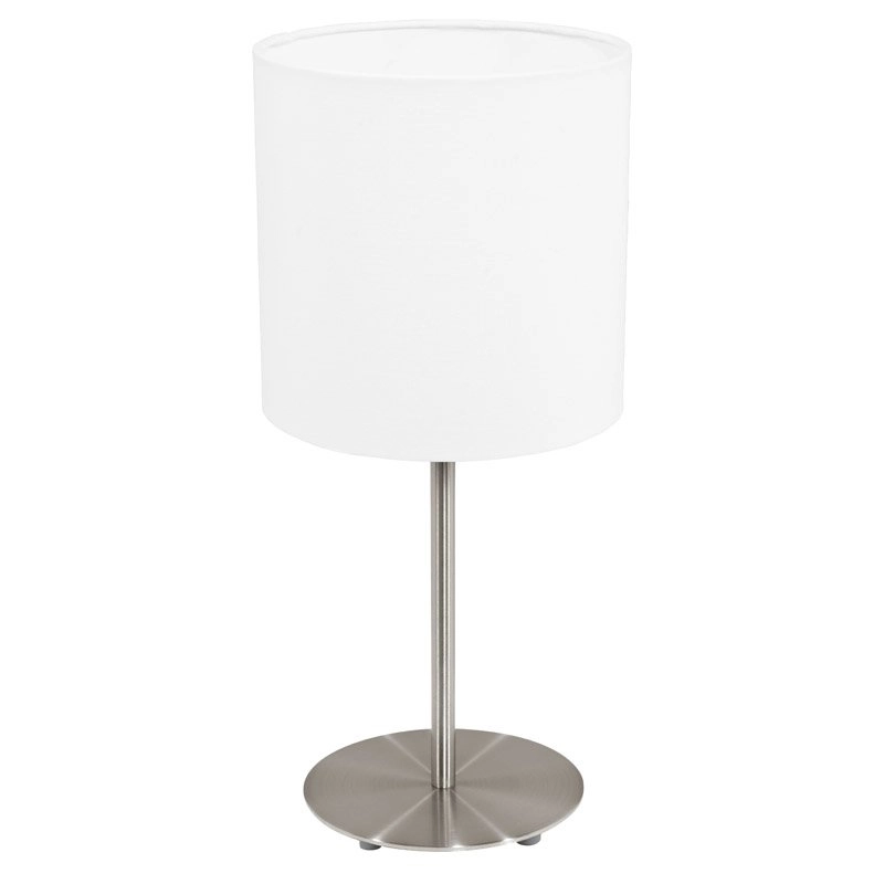 Tafellamp Pasteri 40cm mat chroom met wit Tafellamp Pasteri 40cm mat chroom met wit