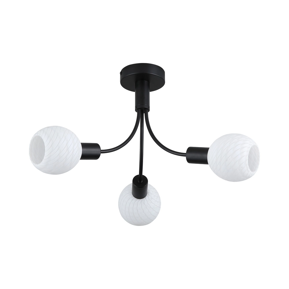 Plafondlamp Nova zwart 3-lichts Searchlight 5053423301297