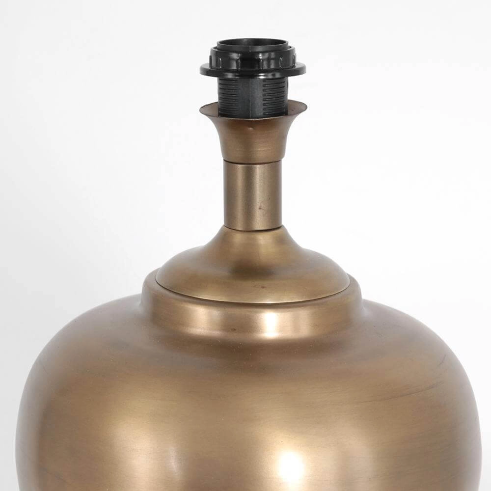 Tafellamp bol Brass brons met zwarte kap Steinhauer 8712746175561