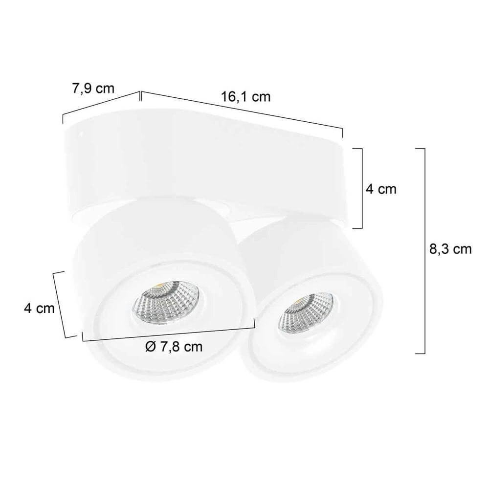 2-lichts plafondlamp Fez Black wit design Steinhauer 8712746177336