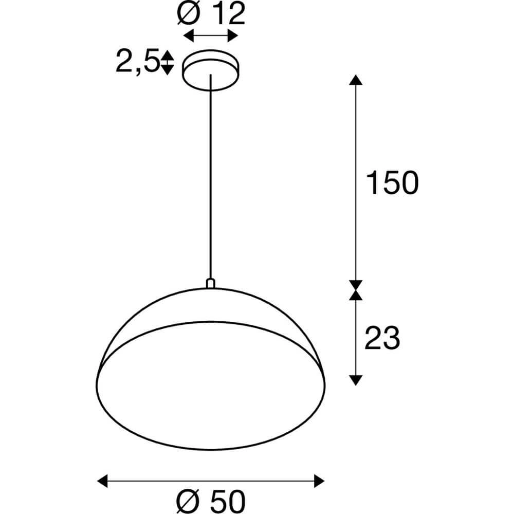 Hanglamp Forchini 50 zwart met goud Ø 50cm SLV 4024163298643