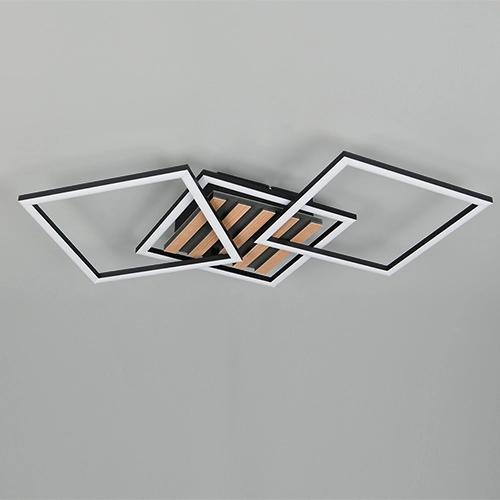 Moderne plafondlamp Zaro zwart 74,5cm Trio 4017807682212