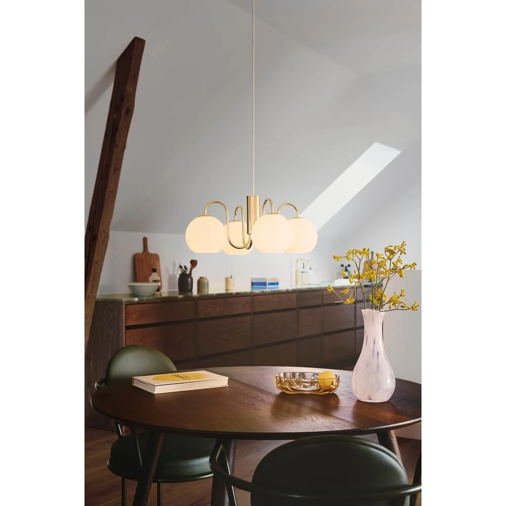 Hanglamp Franca 4-lichts messing Nordlux 5704924015892