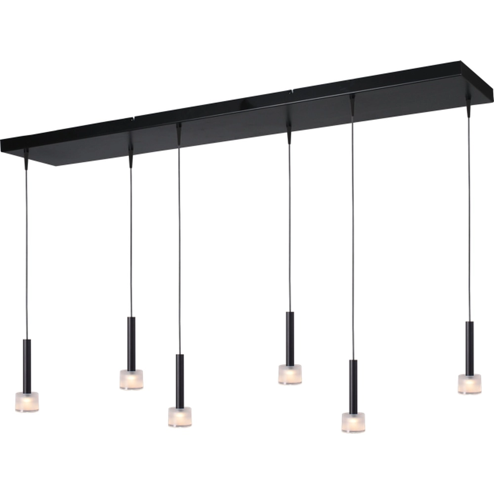 6-lichts hanglamp Fabro led - zwart