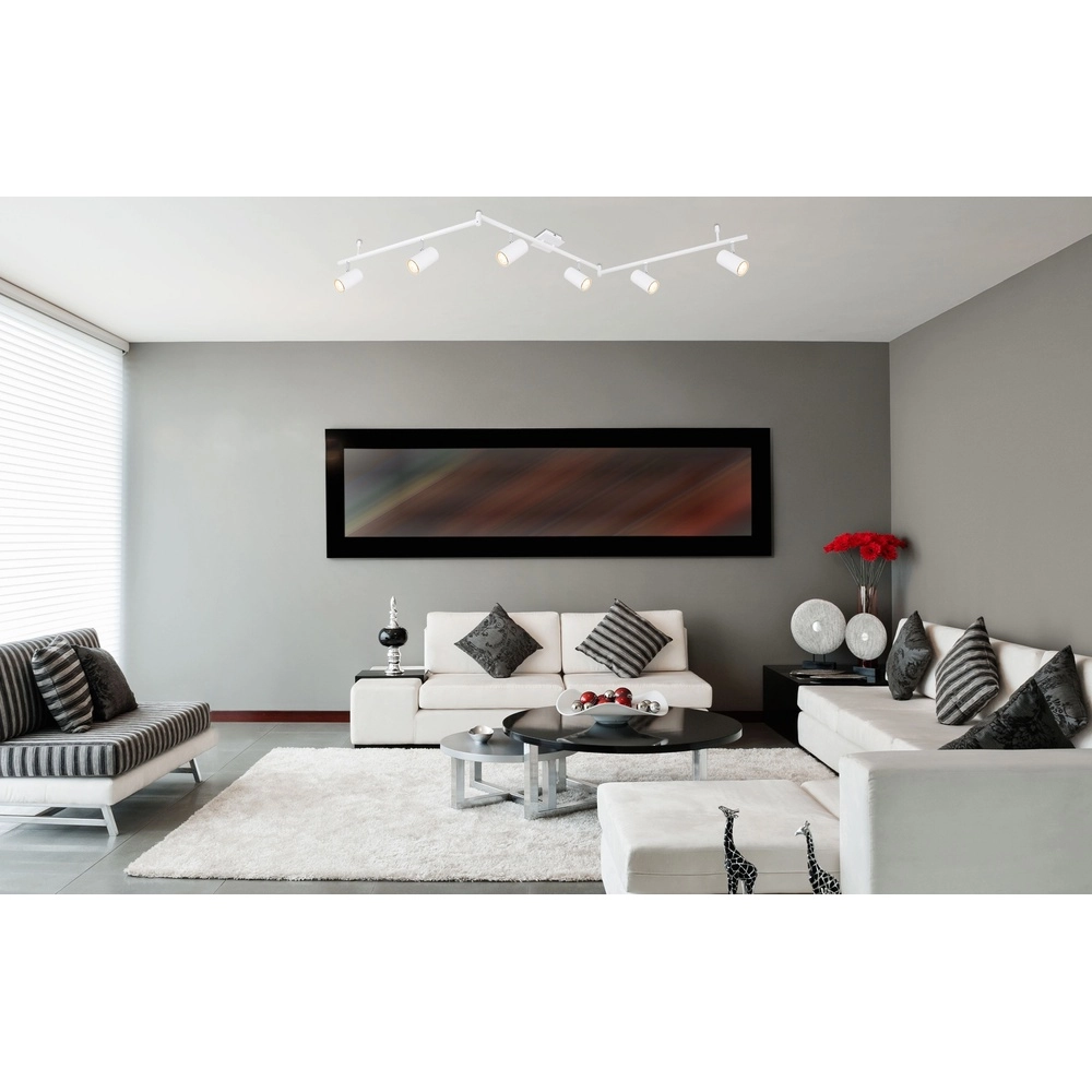 Plafondlamp Robby 6-lichts wit Globo 9007371419876