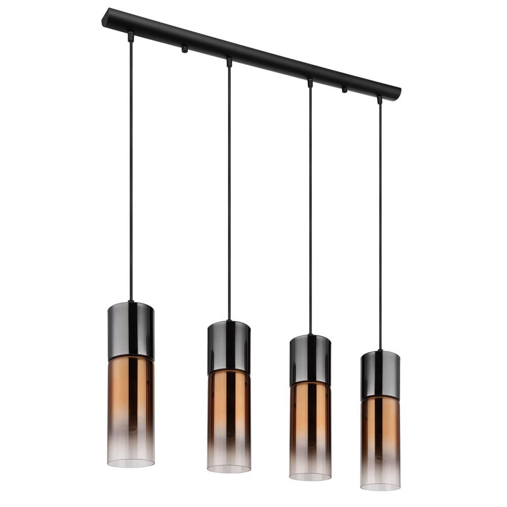 Strakke hanglamp Annika 4-lichts gunmetal Globo 9007371471157