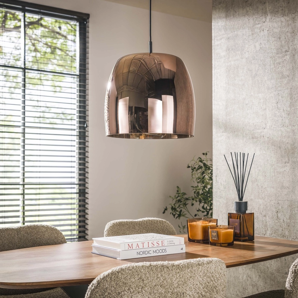 Glazen hanglamp Drift Ø 35cm - koper glas Lyora 8716803512702