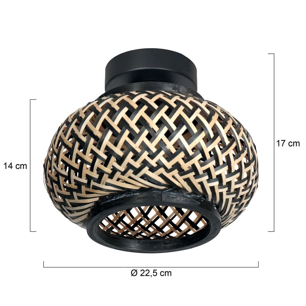 Plafondlamp Nox Light met bamboe kap Ø22,5cm Steinhauer 8712746182958