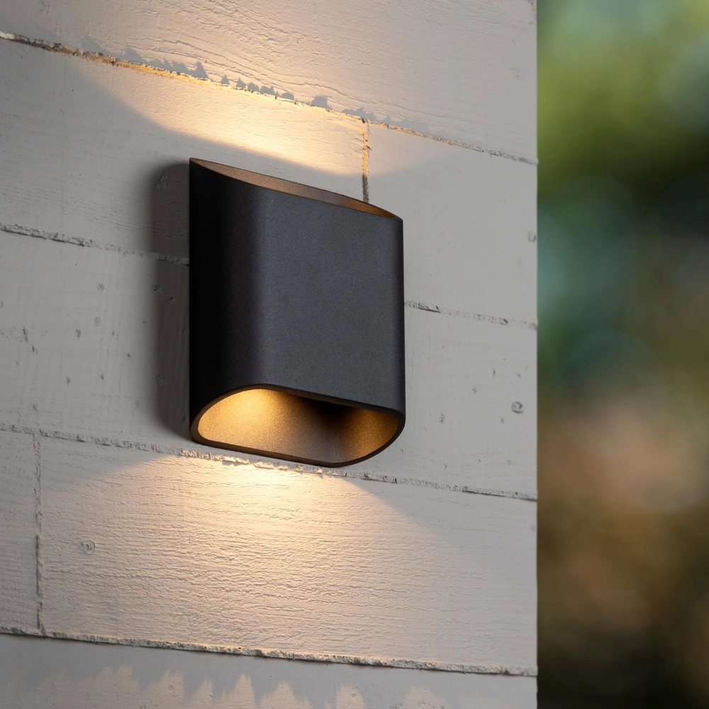 Design wandlamp Atila up en down zwart IP65 Lucide 5411212680105