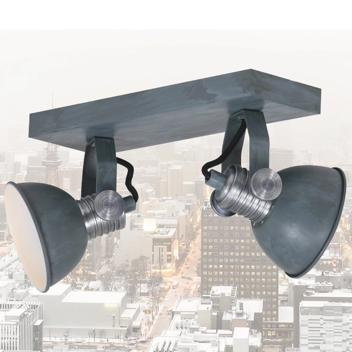 Industrie spot Brooklyn 2-lichts vintage grijs Steinhauer 8712746121407
