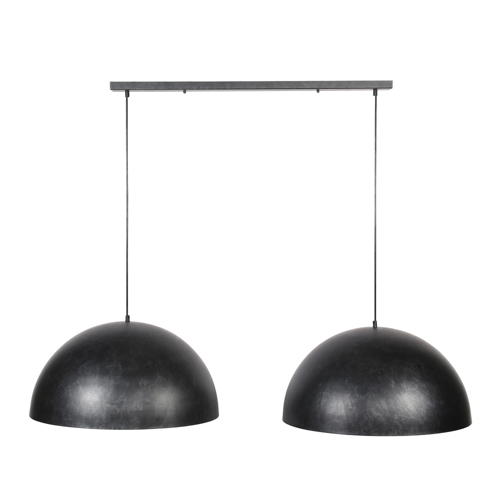 Industriële hanglamp Dome 2x Ø 60cm - charcoal Lyora 8716803512566