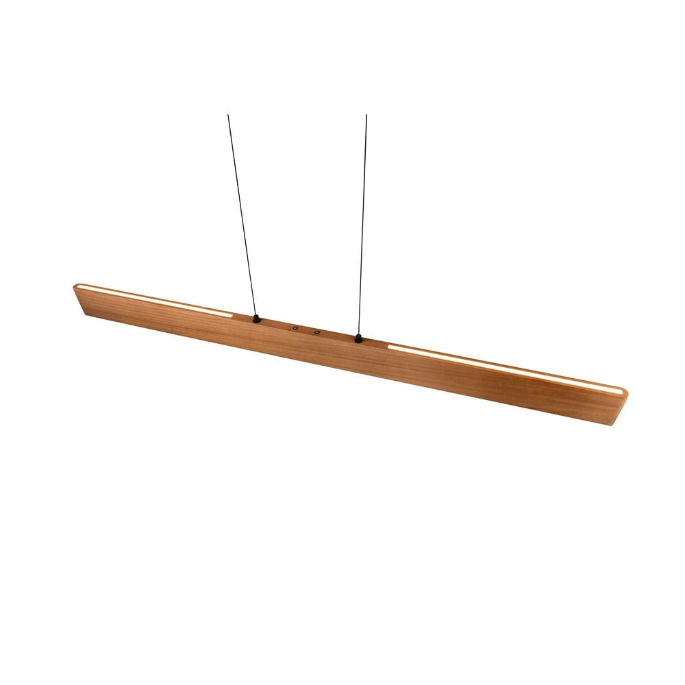 Strakke hanglamp Edgewood 150cm hout Trio 4017807662252