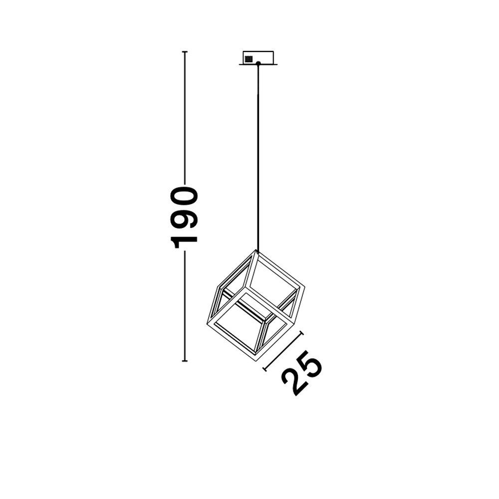 Vierkante hanglamp Gabbia zwart Lyora 5212017423399