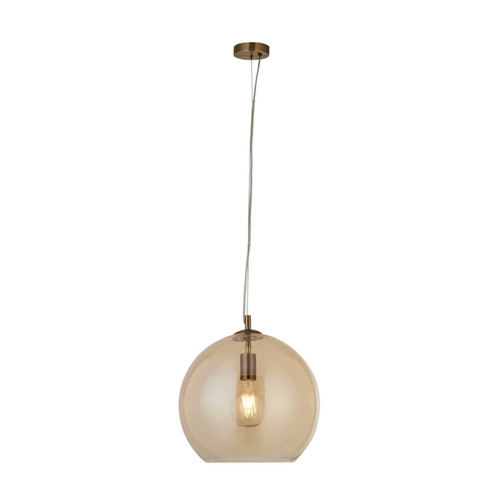 Amber glazen hanglamp Balls Ø 30cm Searchlight 5053423096667