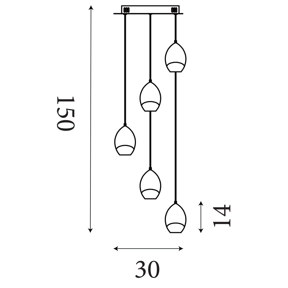 Design hanglamp Seeds 5-lichts Searchlight 5053423300542