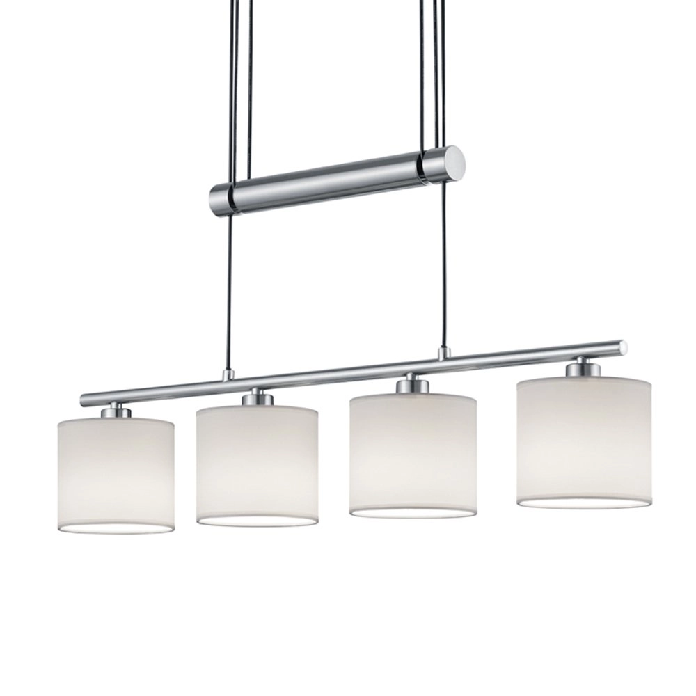 Hanglamp Garda 4-lichts nikkel mat met wit Trio 4017807336948
