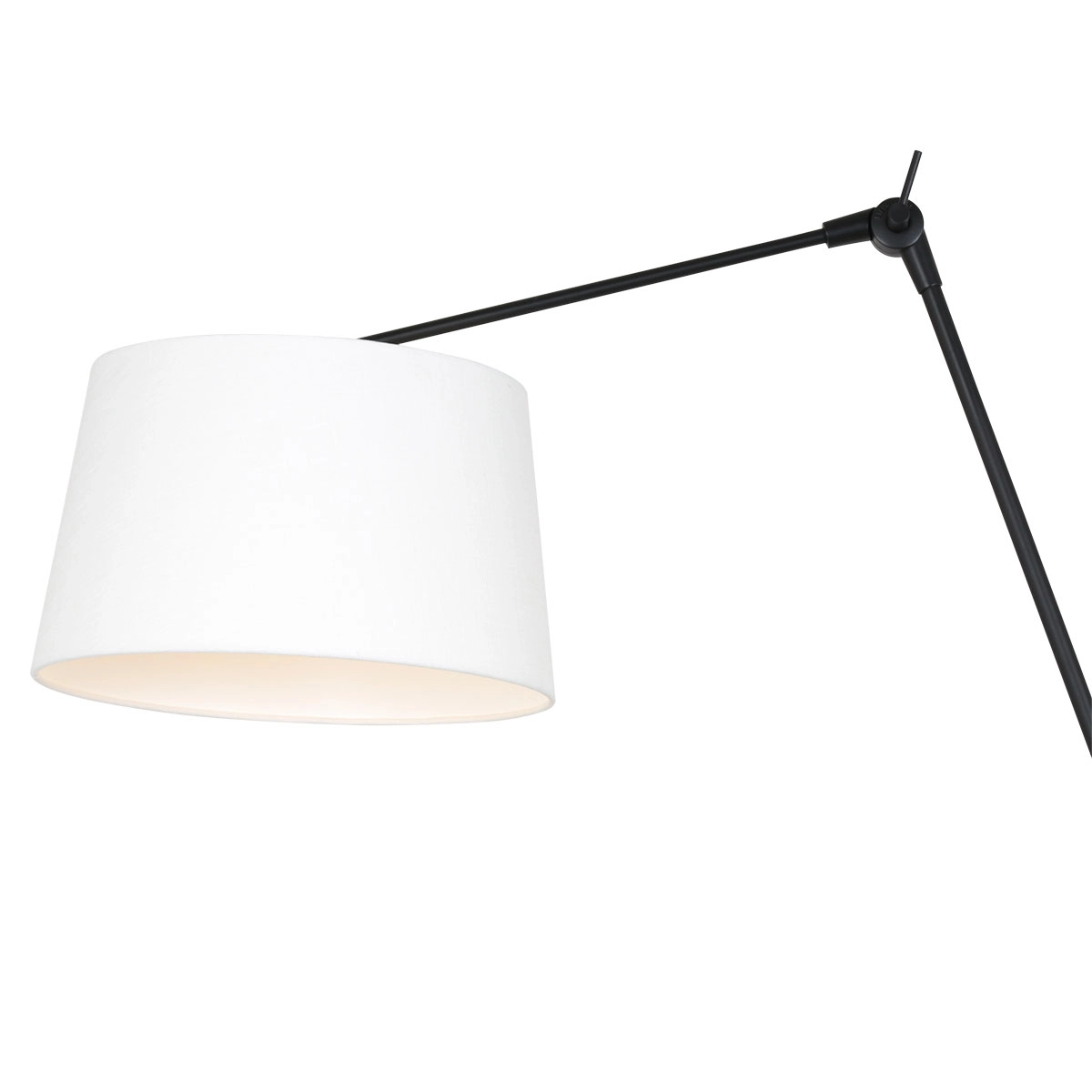 Verstelbare wand schemerlamp Prestige Chic 50cm linnen wit met zwart