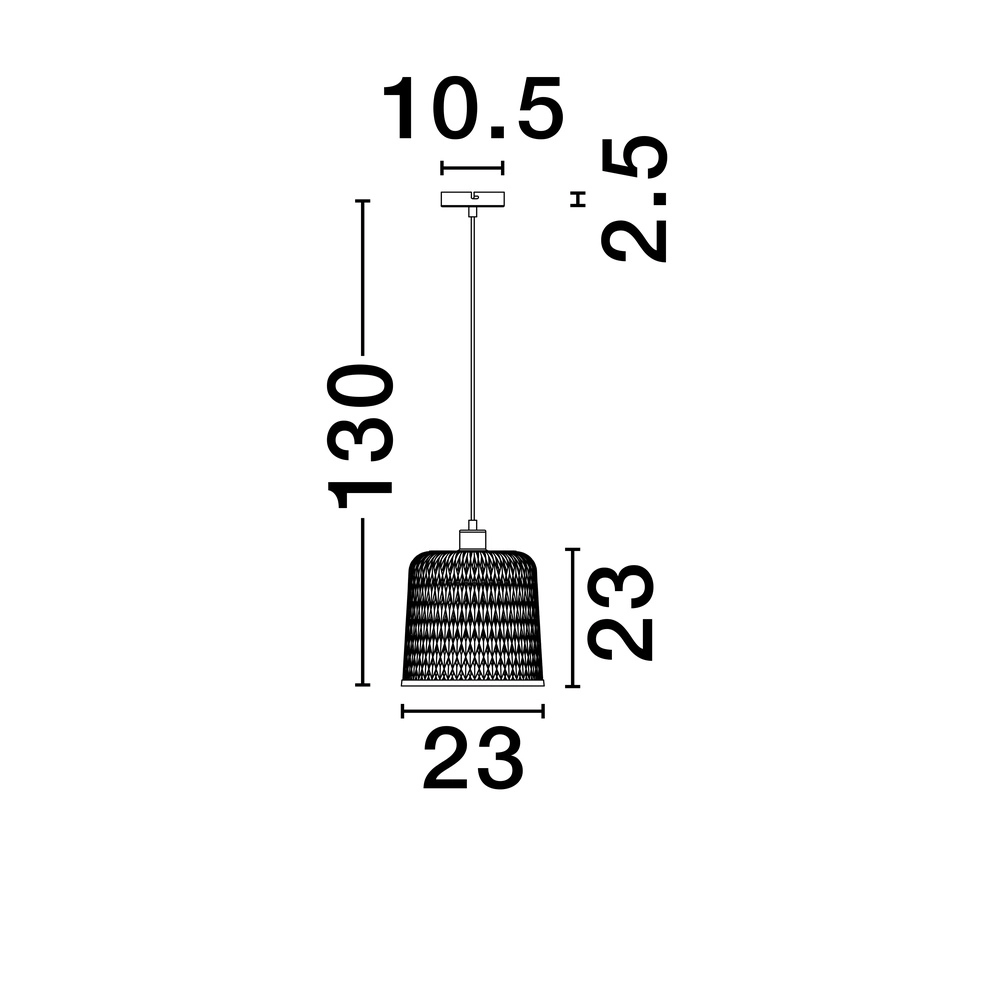 Hanglamp Intra zwart met bamboe kapje Lyora 5212017454829