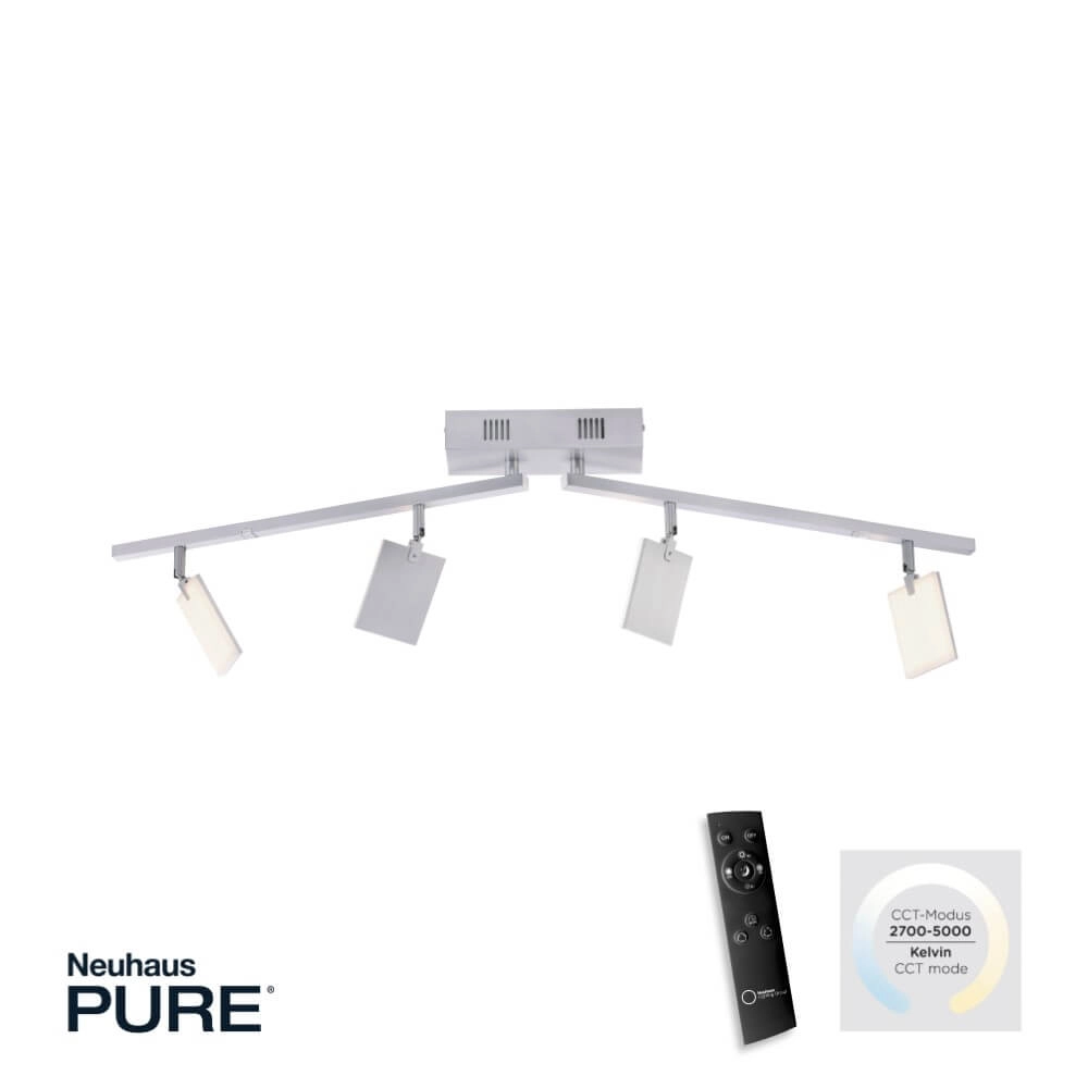 Plafondlamp Pure Mira 4-lichts aluminium Paul Neuhaus 4012248358870