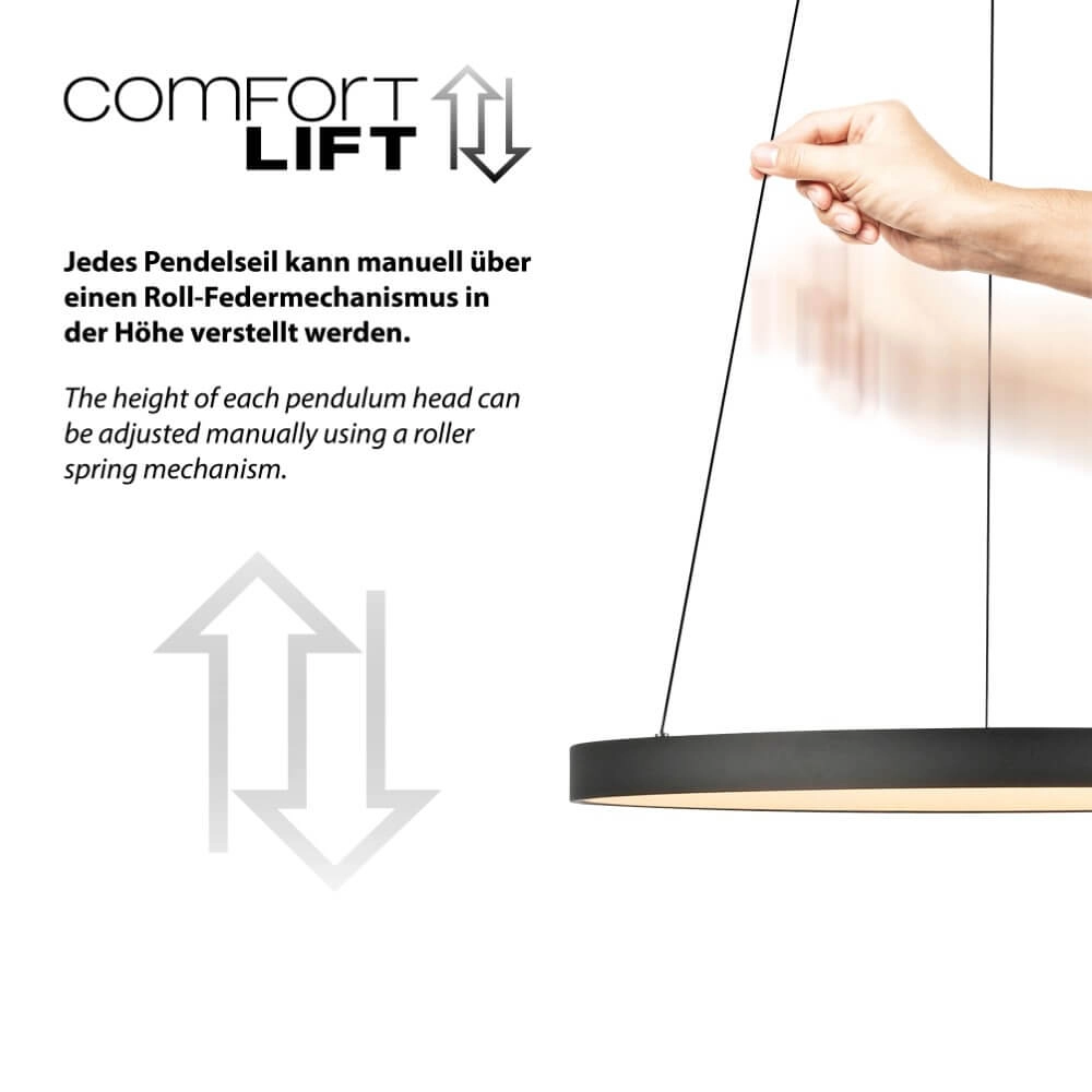 Ronde hanglamp Hoop zwart Paul Neuhaus 4012248384695