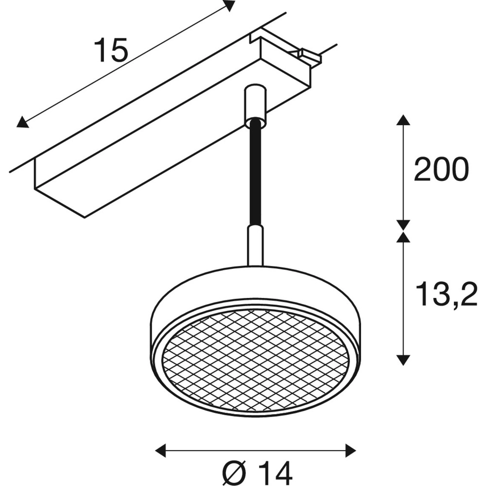 Hanglamp voor rail Grip! Flat 1-fase zwart SLV 4024163305211
