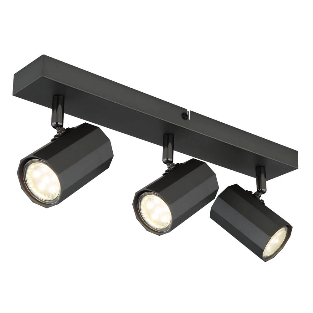 Grijze plafondlamp James 3-lichts Grijze plafondlamp James 3-lichts