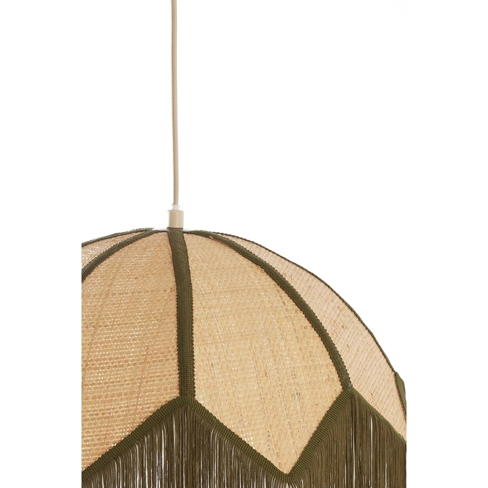Ø 45cm hanglamp Sulina raffia met groen Light & Living 8717807762391