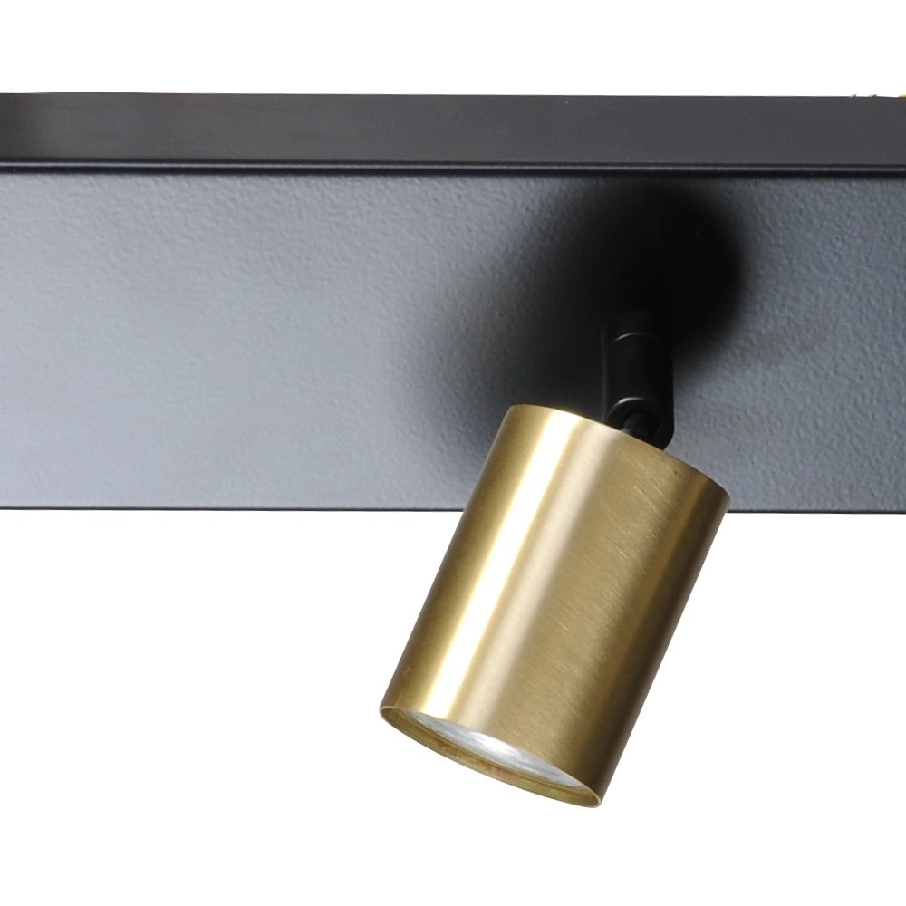 Plafondlamp zwart Bounce met 3 gouden spots Masterlight 8718121209173