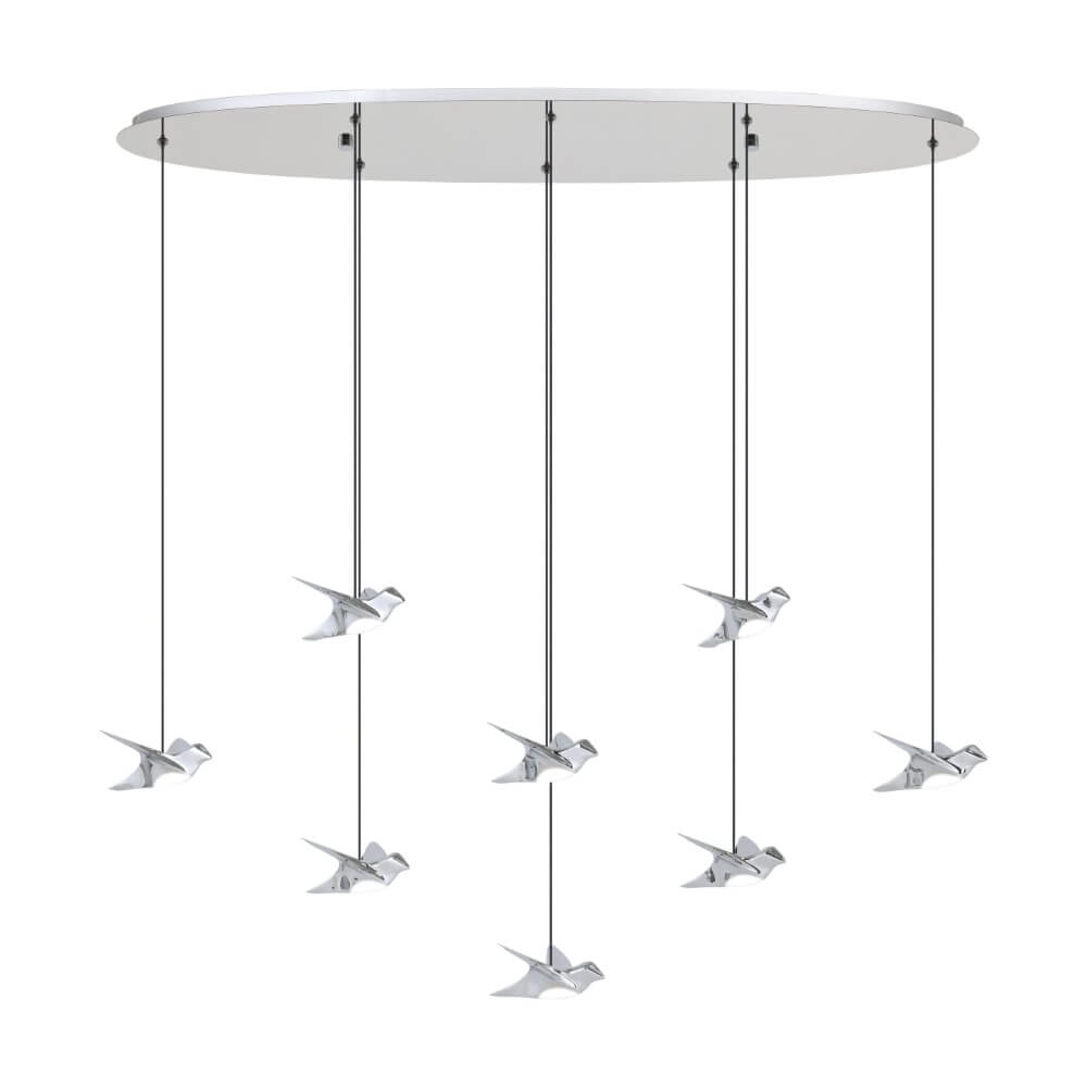 8-lichts hanglamp Paratebueno 1 chroom 8-lichts hanglamp Paratebueno 1 chroom