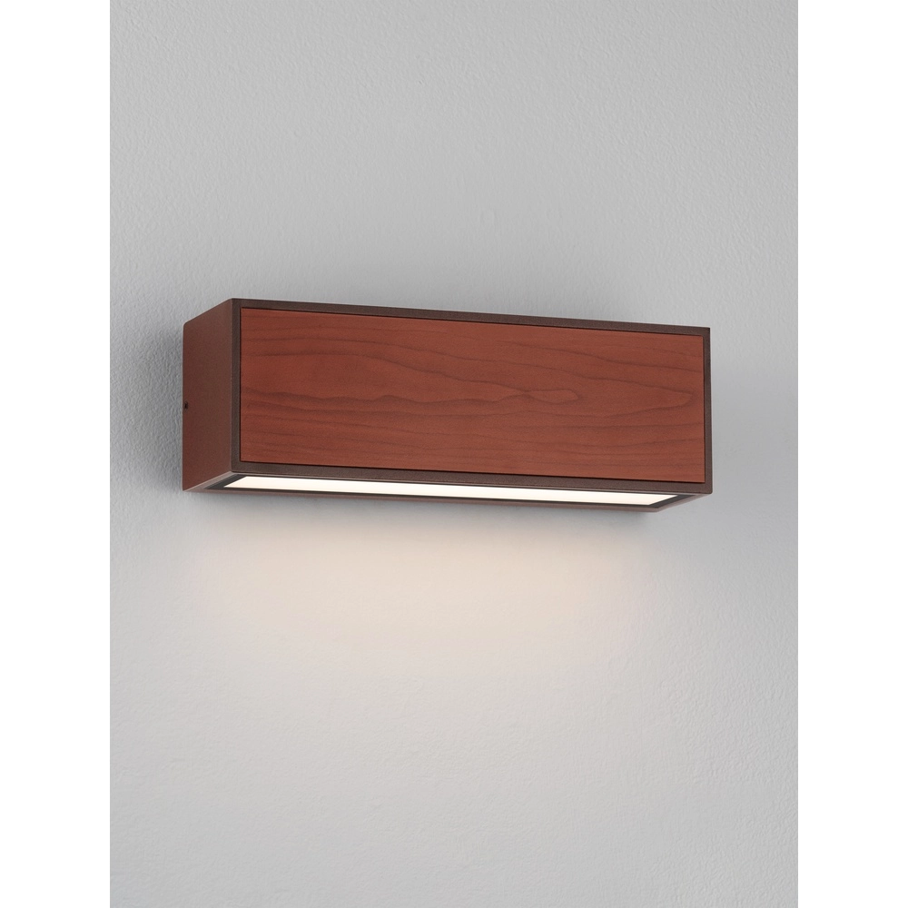 Solar wandlamp Brown roestbruin met hout