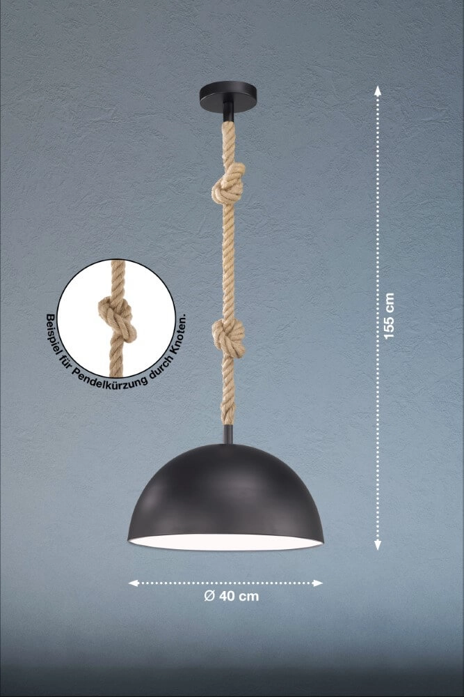 Landelijke hanglamp Rope met touw Fischer & Honsel 4003694607612